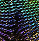 Opalizujący welur cekinowy MULTICOLOR TIE DIE w odcieniach morskich, szafirowych i zielonych do szycia strojów tanecznych.